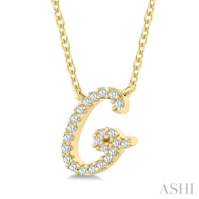 Zinnia Xenia Script 'G' Initial Diamond Pendant