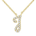 Selene Lark Script 'J' Initial Diamond Pendant