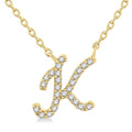Serenade Riviera Script 'K' Initial Diamond Pendant