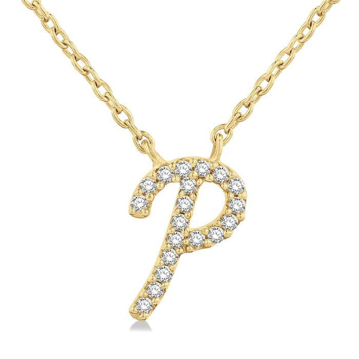 Sonata Cinder Script 'P' Initial Diamond Pendant