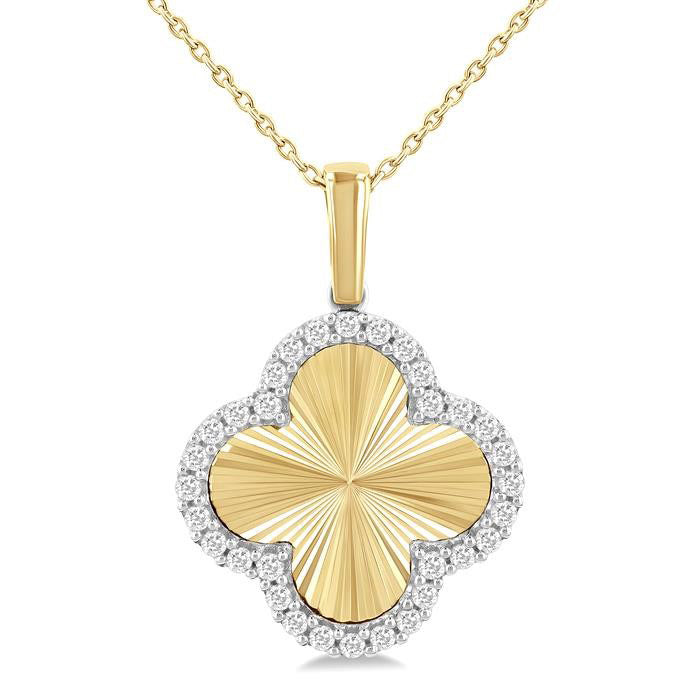 Harbor Nyx Clover Fluted Diamond Fashion Pendant
