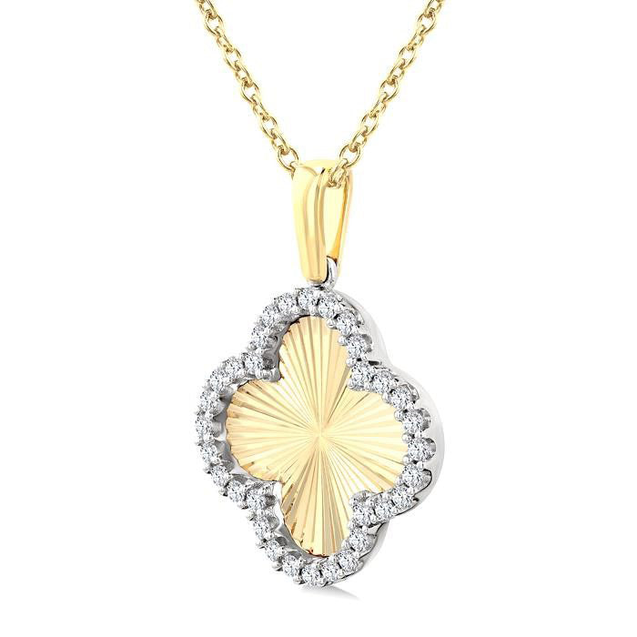 Harbor Nyx Clover Fluted Diamond Fashion Pendant