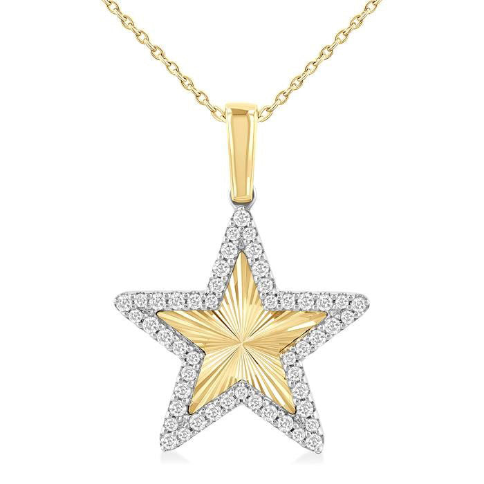 Riviera Galatea Star Fluted Diamond Fashion Pendant