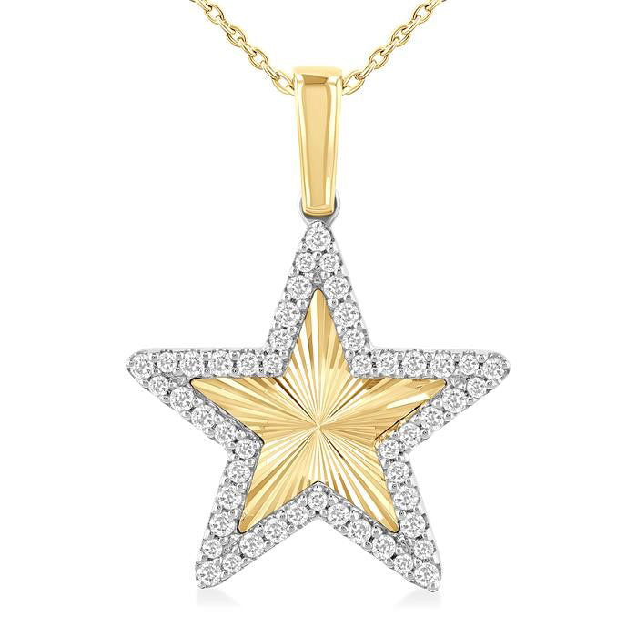 Riviera Galatea Star Fluted Diamond Fashion Pendant