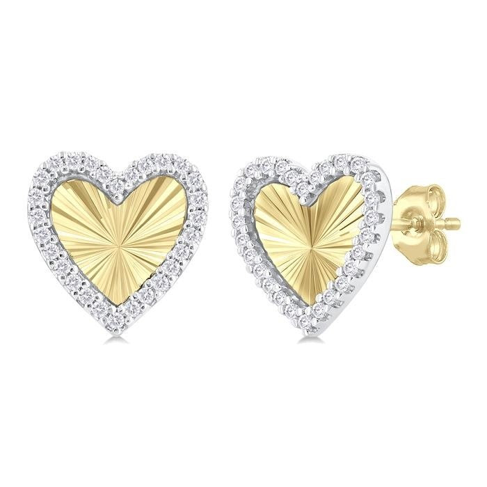 MirCelEl 14K White Gold Diamond Fashion Earrings