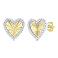 Heart Shape Fluted Diamond Fashion Earrings