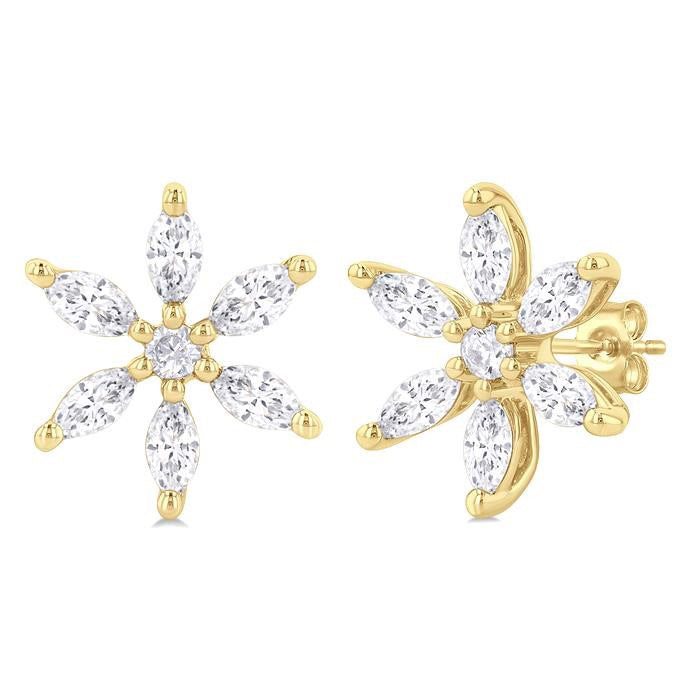 Floral Diamond Fashion Earrings