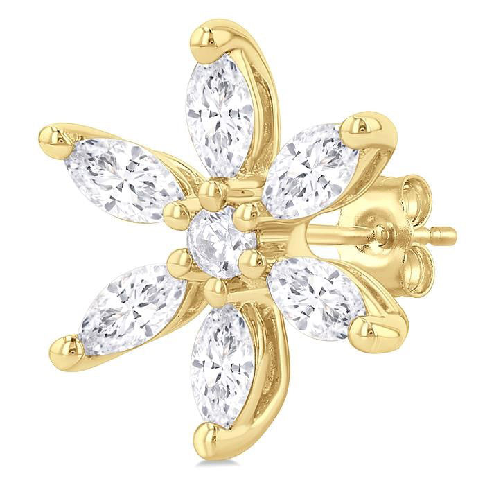 Floral Diamond Fashion Earrings