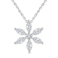 1/3 Ctw Floral Motif Marquise and Round Cut Diamond Fashion Pendant With Chain in 14K White Gold