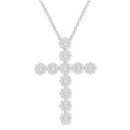 2 Ctw Shine Bright Round Cut Diamond Cross Pendant in 14K White Gold with chain