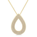 Pear Shape Three Row Diamond Fashion Pendant