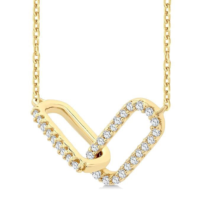Paperclip Interlock Petite Diamond Fashion Pendant