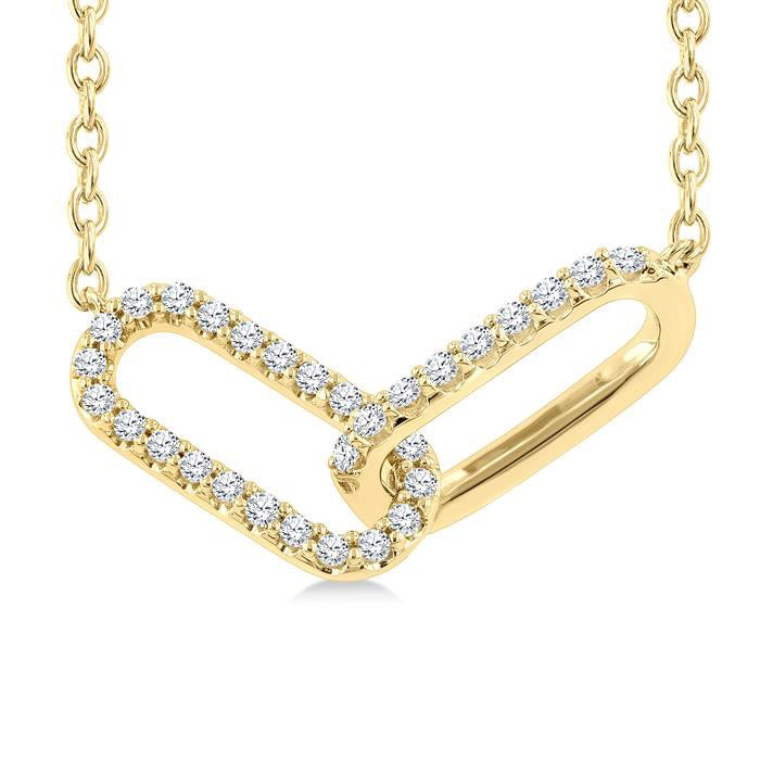 Paperclip Interlock Petite Diamond Fashion Pendant