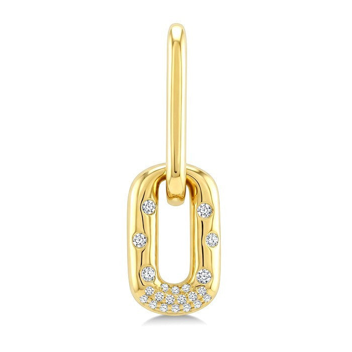 1/5 Ctw Round Cut Diamond Paperclip Aeris Gold Mosaic Earrings in 10K Yellow Gold