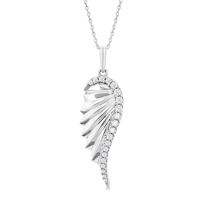 Calypso Orchid Angel Wings Fluted Diamond Fashion Pendant