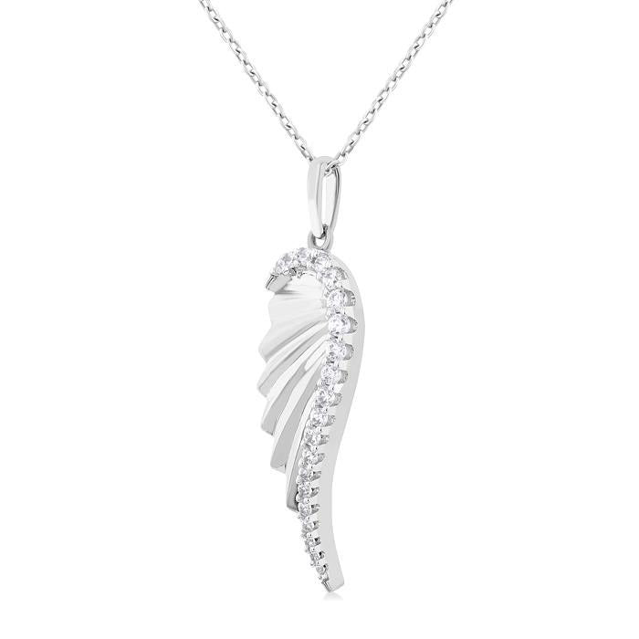Calypso Orchid Angel Wings Fluted Diamond Fashion Pendant