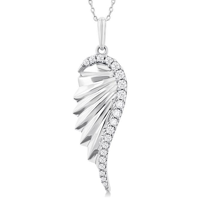 Calypso Orchid Angel Wings Fluted Diamond Fashion Pendant