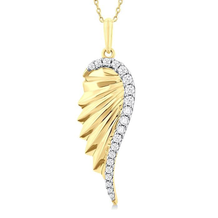 Cascade Lilith Angel Wings Fluted Diamond Fashion Pendant