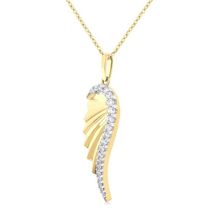 Aster Ulyssa Angel Wings Fluted Diamond Fashion Pendant