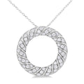 Deneuve Isolde Circle Ribbed Diamond Pendant