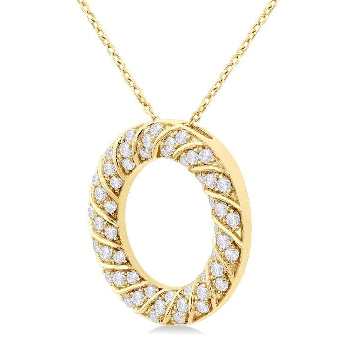 Sonata Sable Circle Ribbed Diamond Pendant