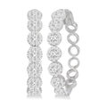 1 1/2 Ctw Shine Bright Round Cut Diamond Hoop Earrings in 14K White Gold