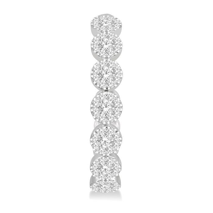 1 1/2 Ctw Shine Bright Round Cut Diamond Hoop Earrings in 14K White Gold