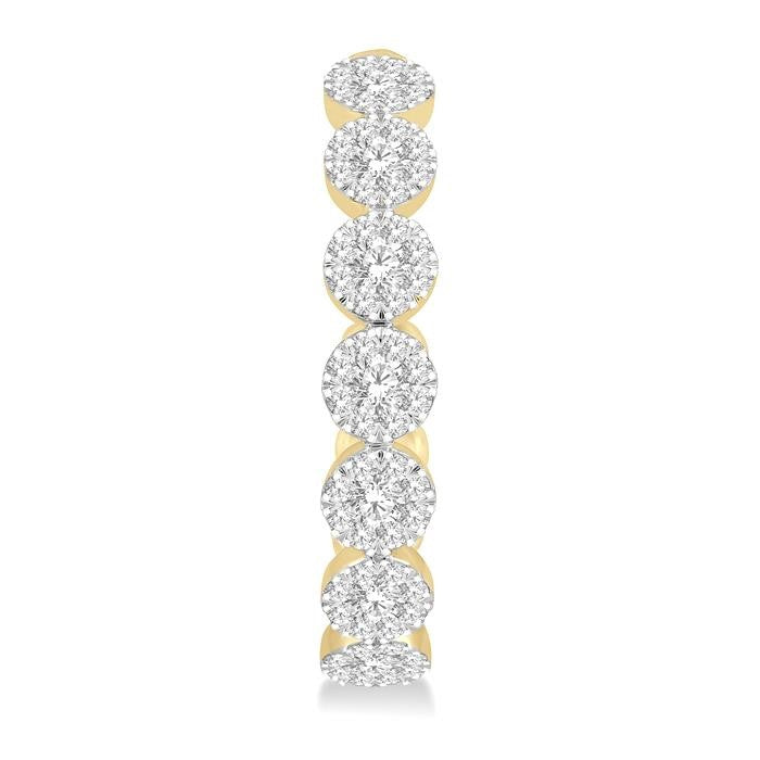 1 1/2 Ctw Round Cut Shine Bright Diamond Hoop Earrings in 14K Yellow and White Gold