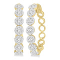 2 Ctw Shine Bright Round Cut Diamond Hoop Earrings in 14K Yellow and White Gold