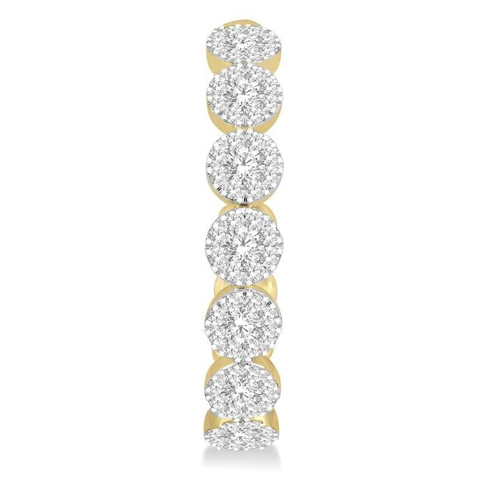 2 Ctw Shine Bright Round Cut Diamond Hoop Earrings in 14K Yellow and White Gold