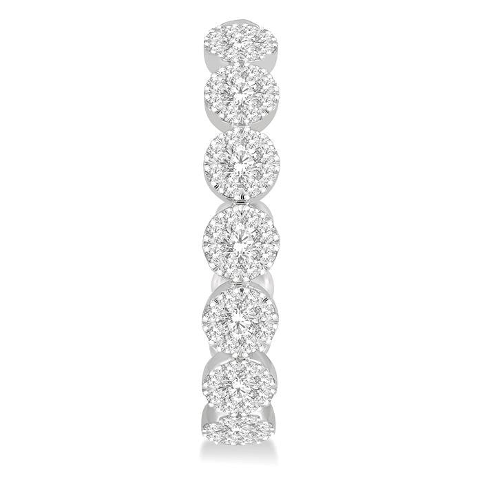 2 Ctw Shine Bright Round Cut Diamond Hoop Earrings in 14K White Gold