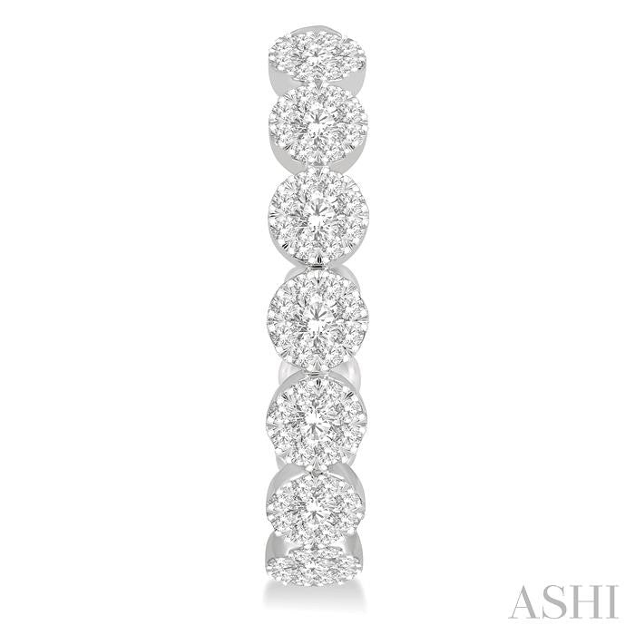 2 Ctw Shine Bright Round Cut Diamond Hoop Earrings in 14K White Gold
