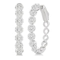 1 Ctw Round Cut Shine Bright Diamond Hoop Earrings in 14K White Gold