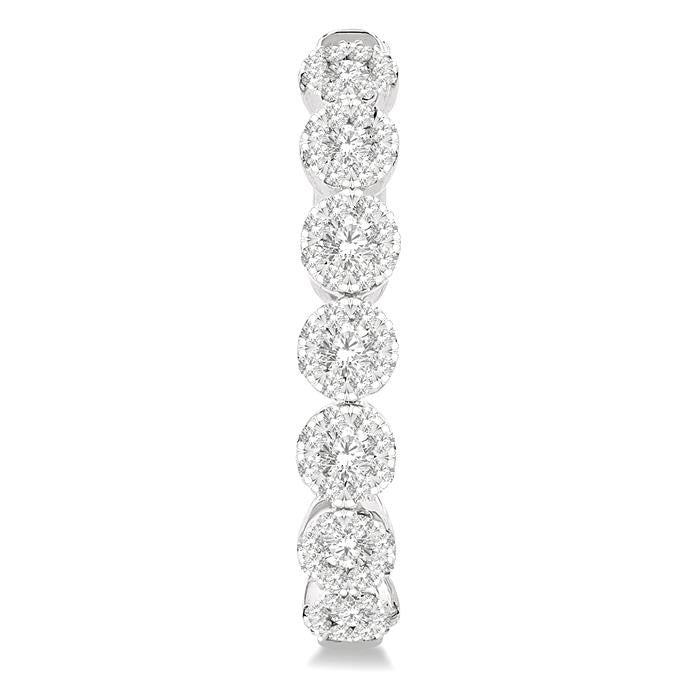 1 Ctw Round Cut Shine Bright Diamond Hoop Earrings in 14K White Gold