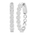 1/2 Ctw Round Cut Shine Bright Diamond Hoop Earrings in 14K White Gold