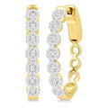1/2 Ctw Round Cut Shine Bright Diamond Hoop Earrings in 14K Yellow and White Gold