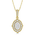 Oval Shape Halo Shine Bright Diamond Pendant