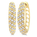 Ribbed Diamond Hoop Earrings