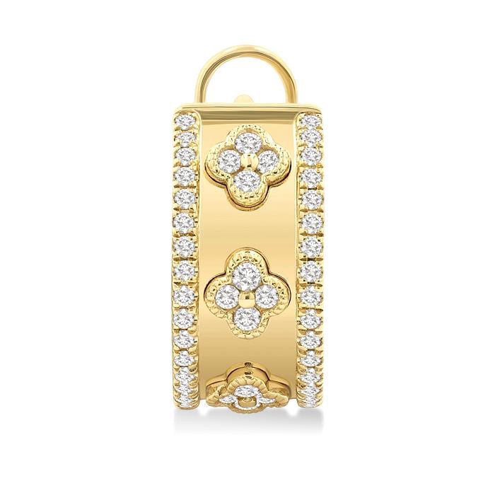 Clover Diamond Fashion Hoop Earrings