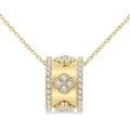 1/2 Ctw Round Cut Diamond Clover Fashion Pendant With Chain in 14K Yellow Gold