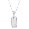 1/50 Ctw Round Cut Diamond Tag Pendant With Chain in 10K White Gold