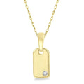 1/50 Ctw Round Cut Diamond Tag Pendant With Chain in 10K Yellow Gold