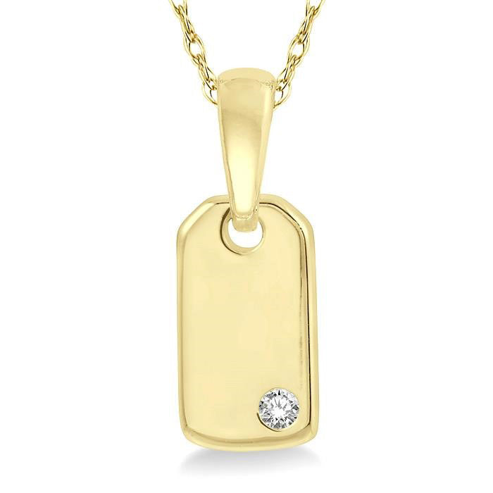 Dog Tag Diamond Pendant