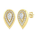 1/2 Ctw Open Window Pear and Round Cut Golden Glow Diamond Fashion Earrings in 14K Yellow Gold