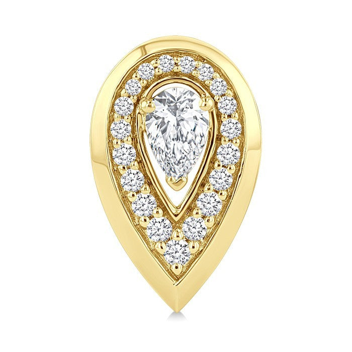 1/2 Ctw Open Window Pear and Round Cut Golden Glow Diamond Fashion Earrings in 14K Yellow Gold