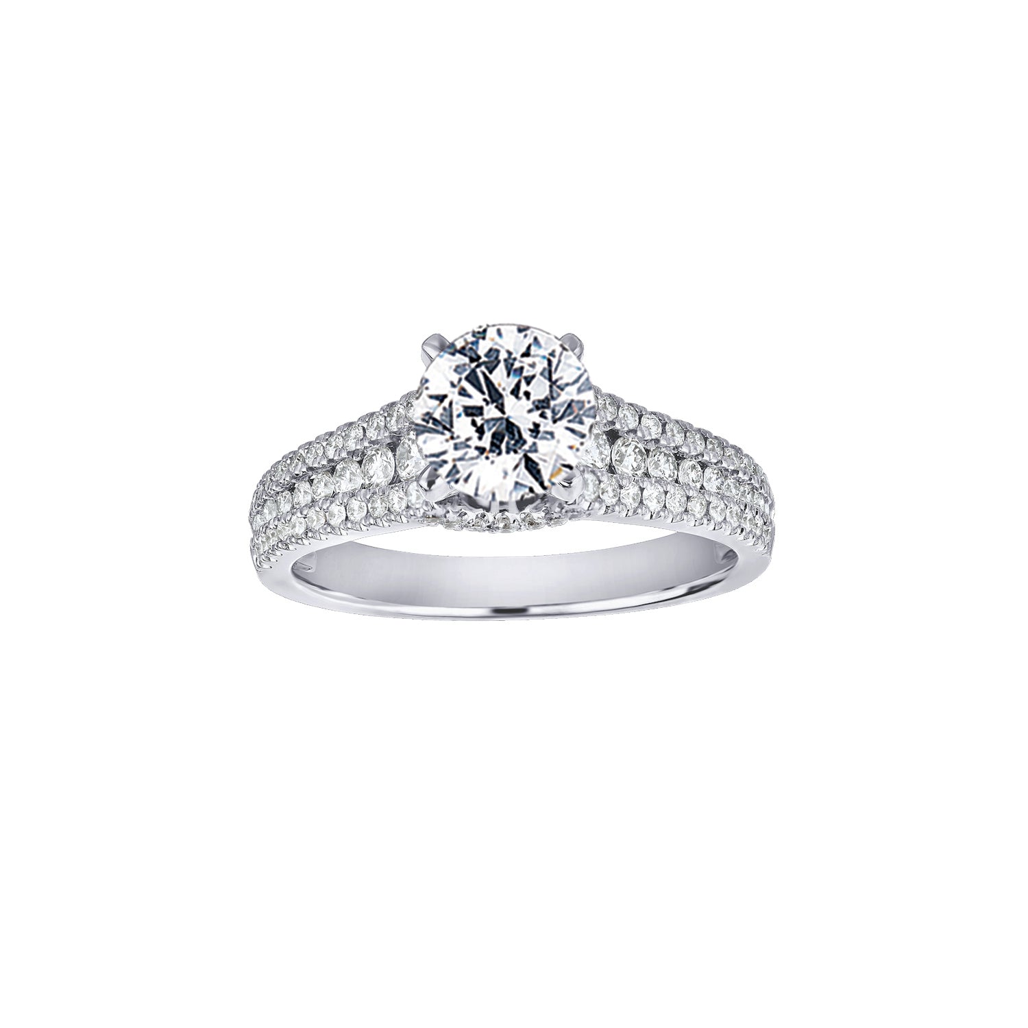 Diamond Triple Row Engagement Ring