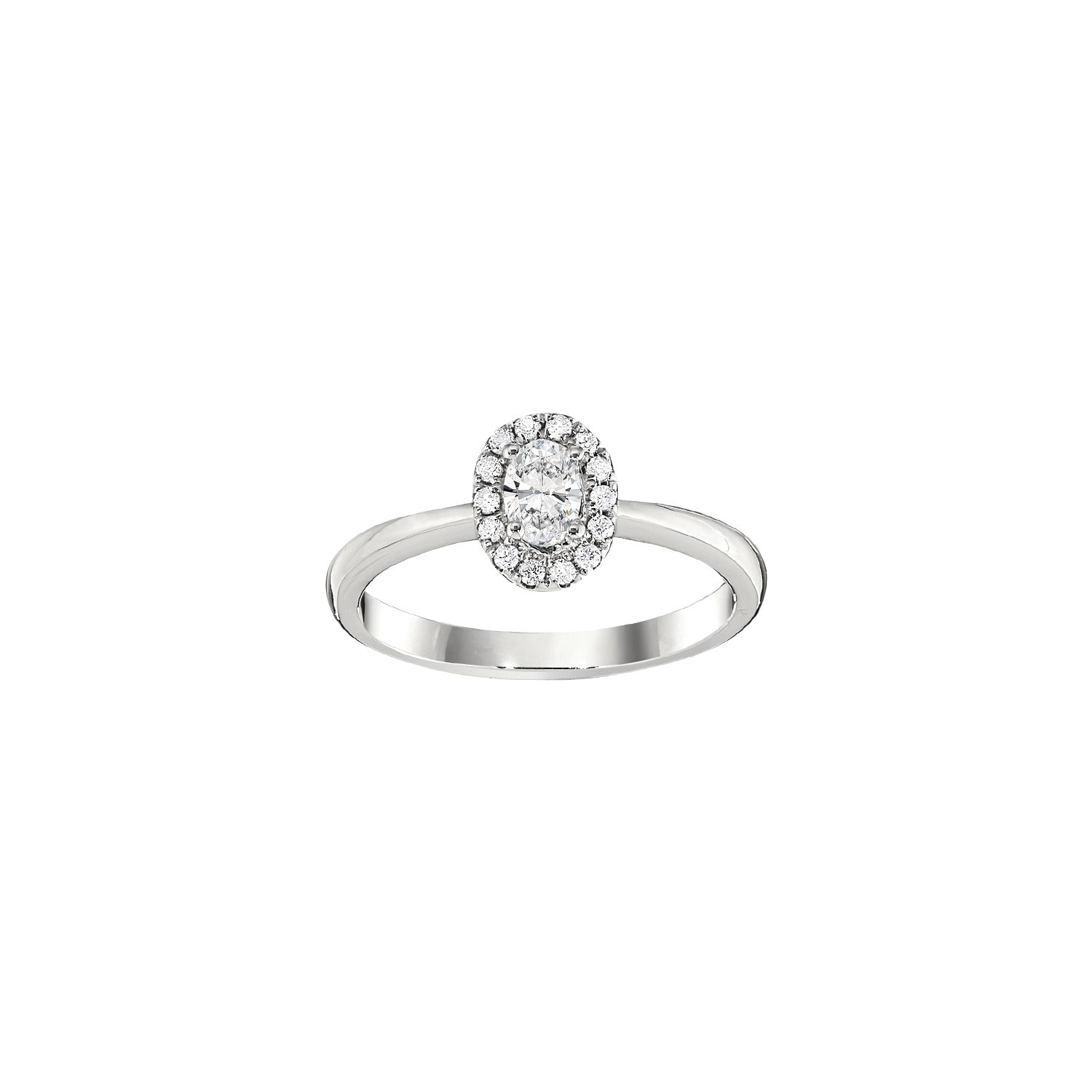 Diamond Oval Shaped Halo Engagement Ring