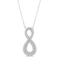 1/4 Ctw Round Cut Diamond Infinity Pendant With Chain in 14K White Gold