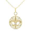 Fleur De Lis Medallion Diamond Fashion Pendant