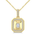 Emerald Shape Art Deco Diamond Fashion Pendant